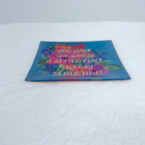 Natural Life Glass Tray - Make the World Better - Picture 2 of 4